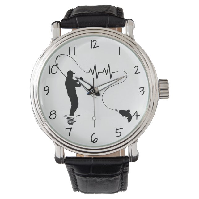 Trout Fly Fishing Heartbeat Watch (Front)