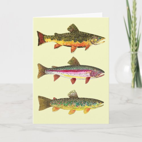 Trout Fly Fishing Holiday Card