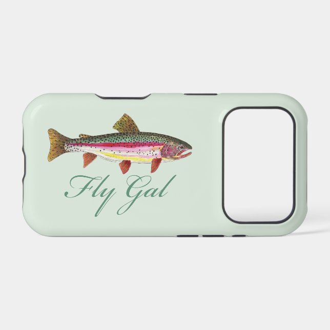 Trout Fly Fishing iPhone Case (Back Horizontal)