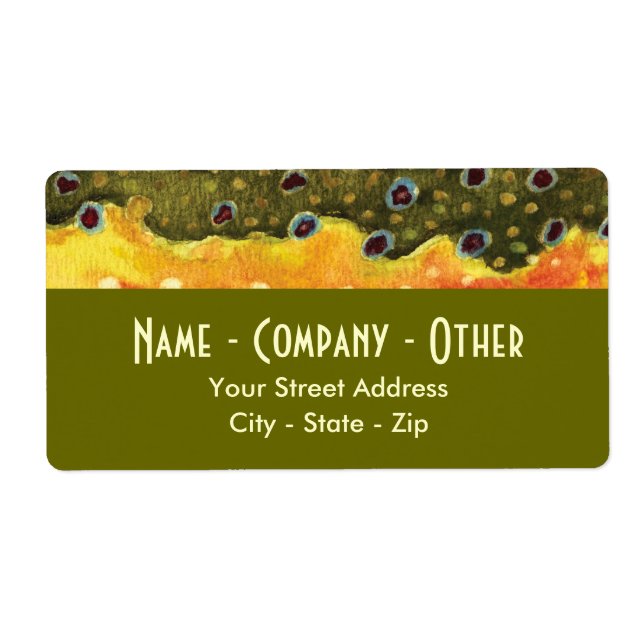 Trout Fly Fishing Label (Front)