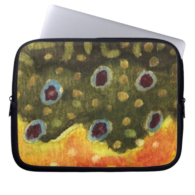 Trout Fly Fishing Laptop Sleeve (Front)
