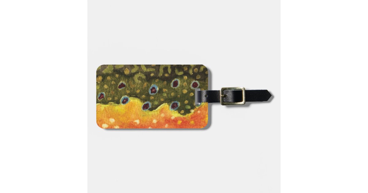 Trout Fly Fishing Luggage Tag