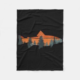 Trout Fly Fishing Nature Outdoor Fisherman Gift Fleece Blanket