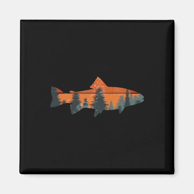 Trout Fly Fishing Nature Outdoor Fisherman Gift  Magnet (Front)