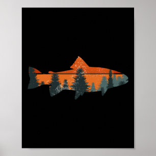 Trout Fly Fishing Nature Outdoor Fisherman Gift  Poster
