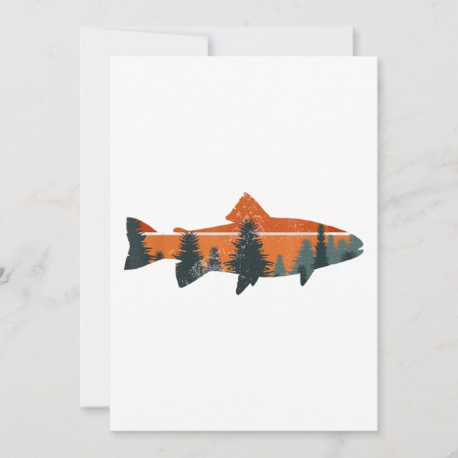 Trout Fly Fishing Nature Outdoor Fisherman Invitation (Front)