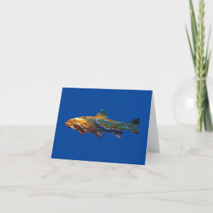 Trout Fly Fishing Nature Outdoor Fisherman Letterpress Thank You Card