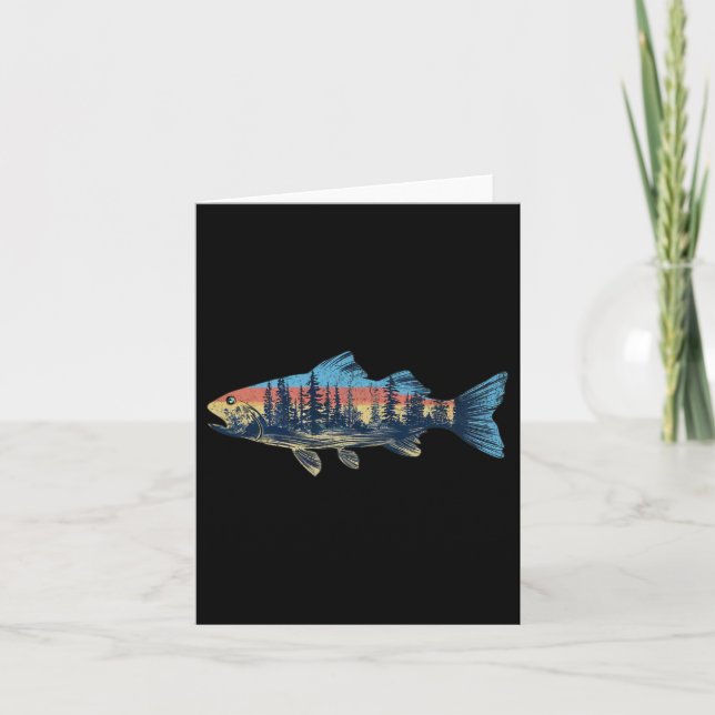 Trout Fly Fishing Nature Outdoor Fisherman Wildlif Card (Front)