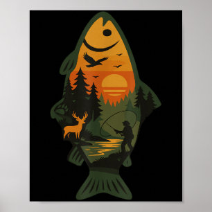 Trout Fly Fishing Outdoor Forest Nature Wildlife S Poster
