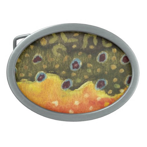 Trout Fly Fishing Oval Belt Buckle