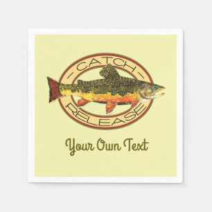 Trout Fly Fishing Party Paper Napkins