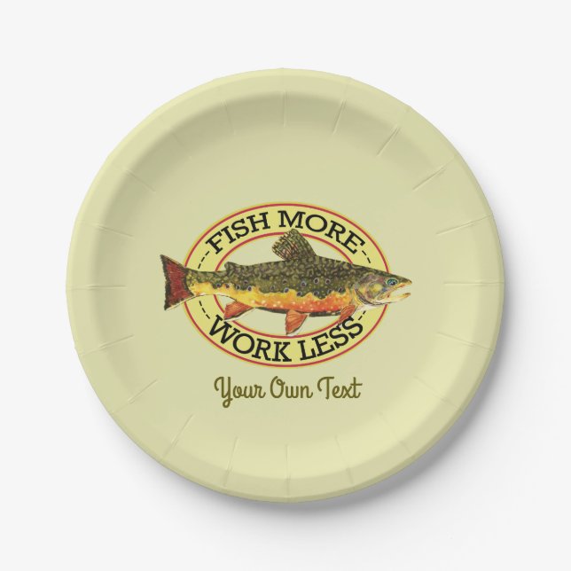 Trout Fly Fishing Party Paper Plates (Front)