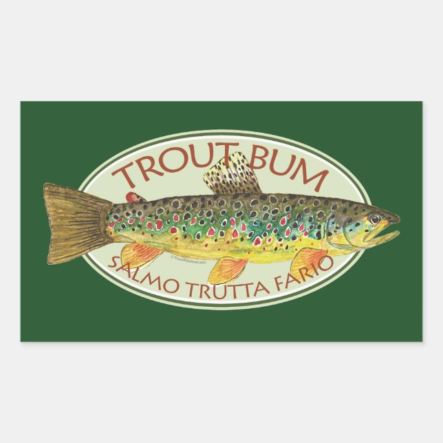 Trout Fly Fishing Rectangular Sticker (Front)