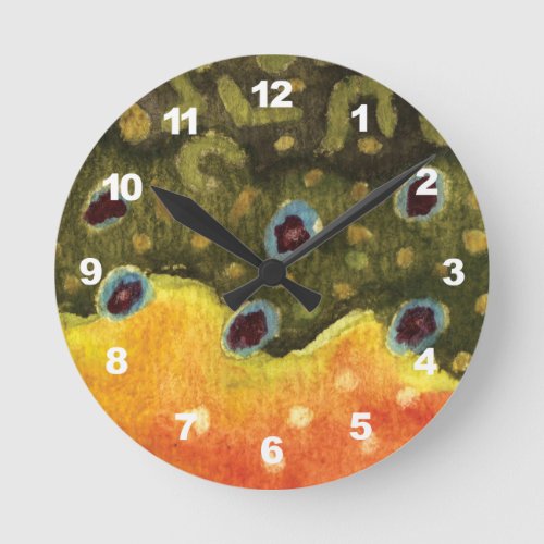 Trout Fly Fishing Round Clock