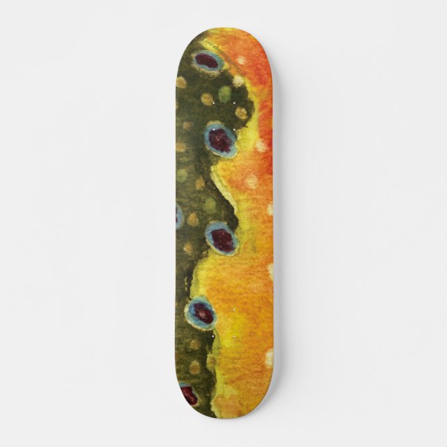 Trout Fly Fishing Skateboard Deck (Front)
