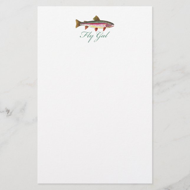 Trout Fly Fishing Stationery (Front)