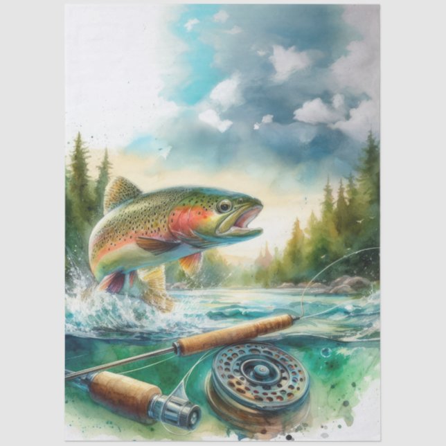 Trout Fly Fishing Tissue Paper (Front)