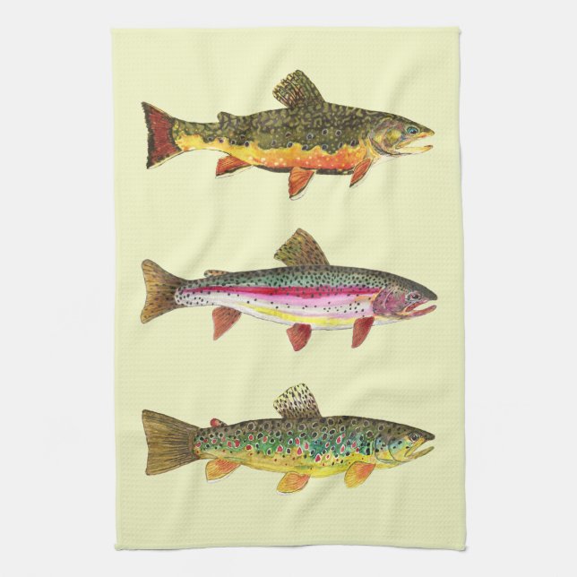Trout Fly Fishing Towel (Vertical)