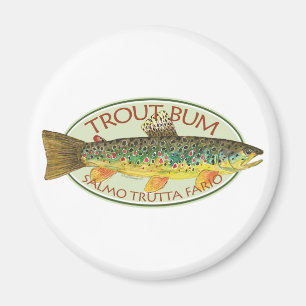 Trout Fly Fishing Trout Bum Humorous Magnet