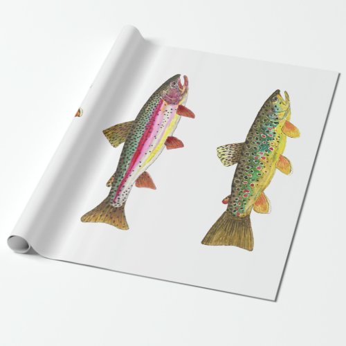Trout Fly Fishing Wrapping Paper