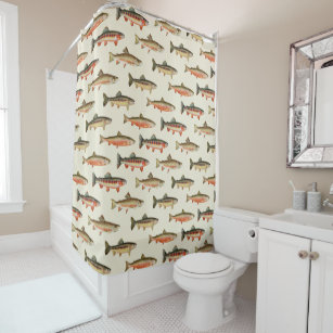 Vintage Fisherman Shower Curtains Zazzle