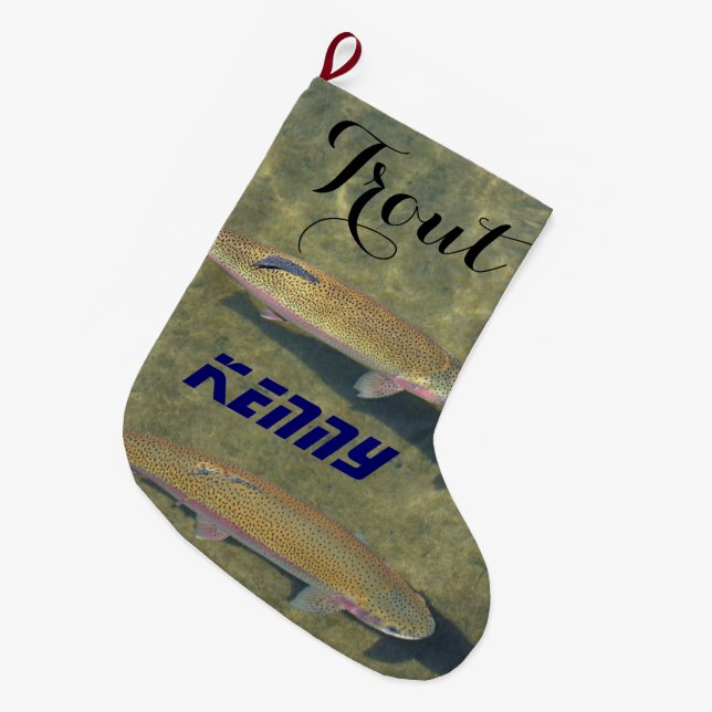Trout Holiday Stocking Personalized Name Fishing (Front (Hanging))