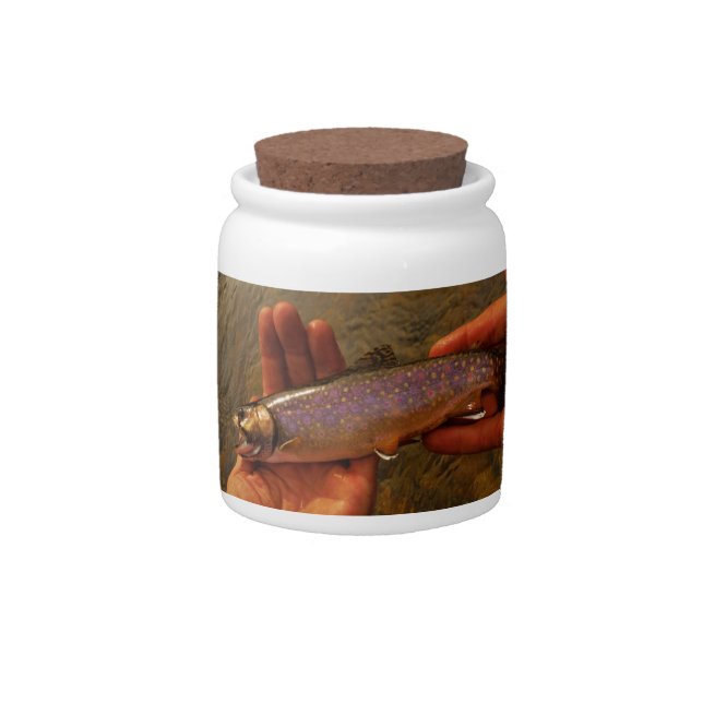 Trout in Hands Candy Jar (Front)