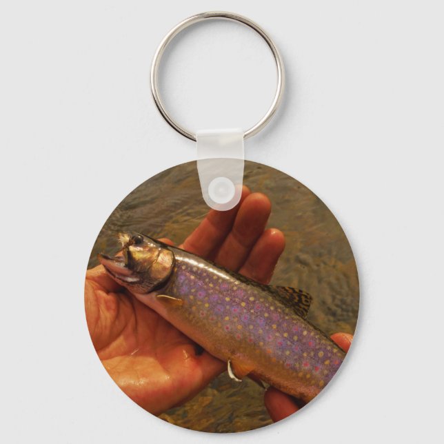 Trout in Hands Keychain (Front)
