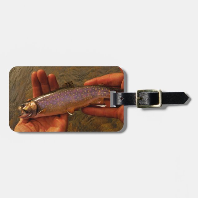 Trout in Hands Luggage Tag (Front Horizontal)