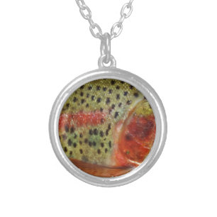 Trout in Hands Silver Plated Necklace