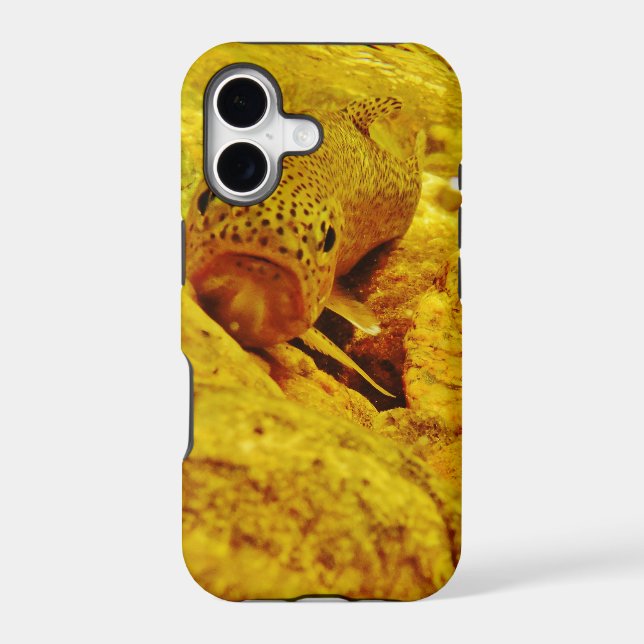 Trout in stream iphone case (Back)