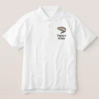 Trout King Embroidered Polo Shirt