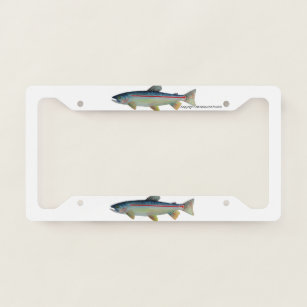 CafePress - Brook Trout Fly Fishing License Plate Frame - Chrome License  Plate Frame, License Tag Holder 