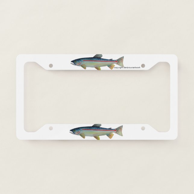 trout license  plate frame (Front)