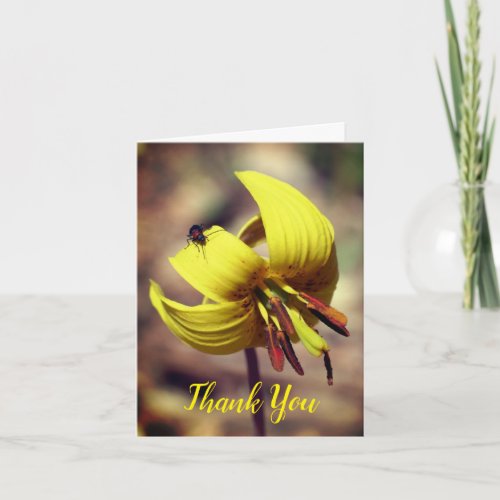 Trout Lily And Friend Floral Thank You Card