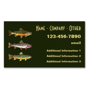 Trout Lover Magnetic Business Card