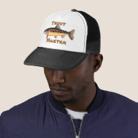 Brown Trout Wish I Was Fishing Trucker Hat, Zazzle