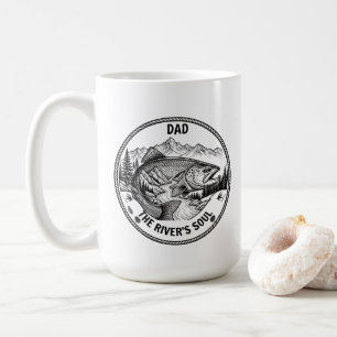 Trout Mountain Scene Vintage Fishing Art Coffee Mug