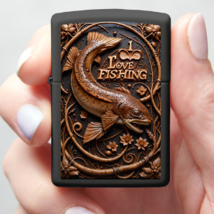 Trout Ornate Frame Design Zippo Lighter