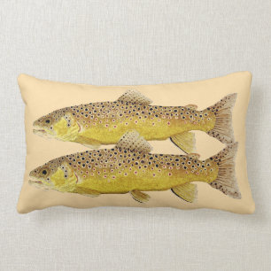 Trout Pillow- Brown & Brook Trout Lumbar Pillow