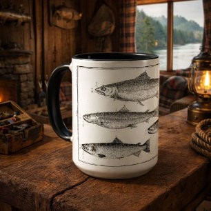 Trout & Salmon 1700's Repro Print Mug