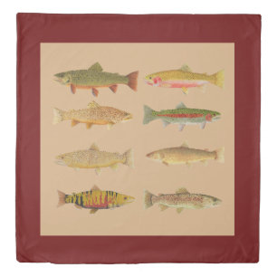 Trout & Salmon Design Duvet Cover