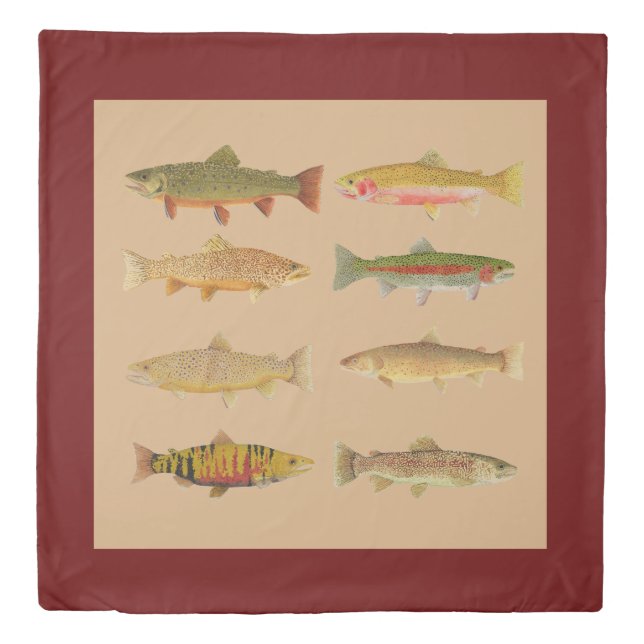 Trout & Salmon Design Duvet Cover (Front)