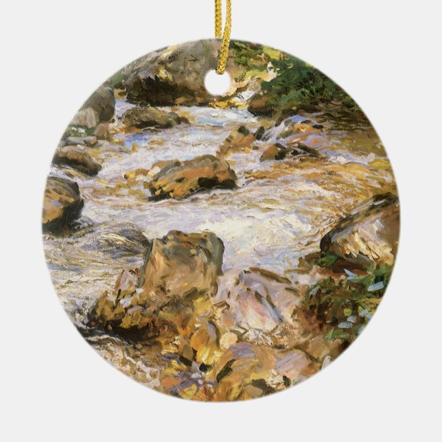 Trout Stream in the Tyrol by John Singer Sargent Ceramic Ornament (Front)