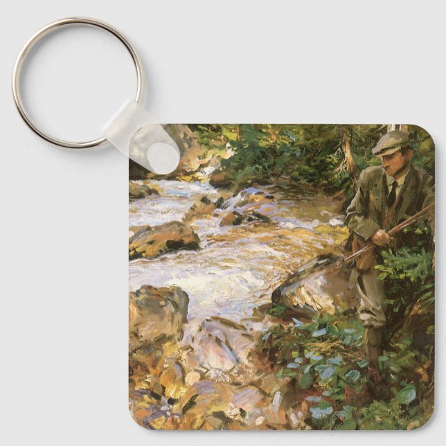 Trout Stream in the Tyrol by John Singer Sargent Keychain (Front)