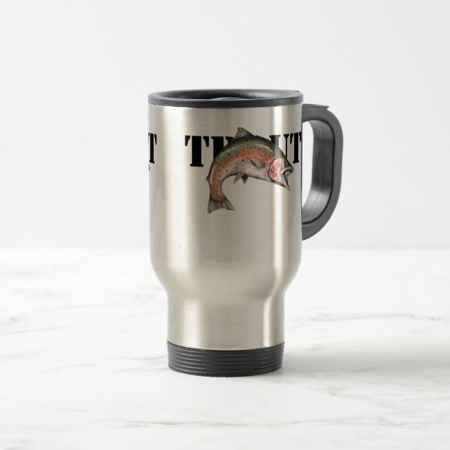 Trout Travel Mug (Front Right)