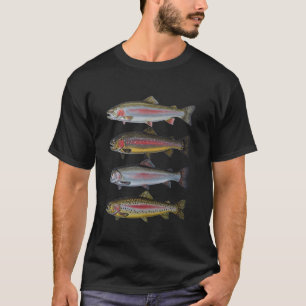Trout Variety Bright Colors Fish Fishing Fisherman T-Shirt