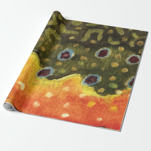 Trout Whiskers Brook Trout Fly Fishing Wrapping Paper