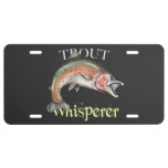 Trout Whisperer Dark License Plate at Zazzle