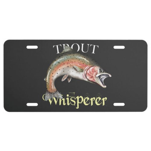 Trout Whisperer Dark License Plate
